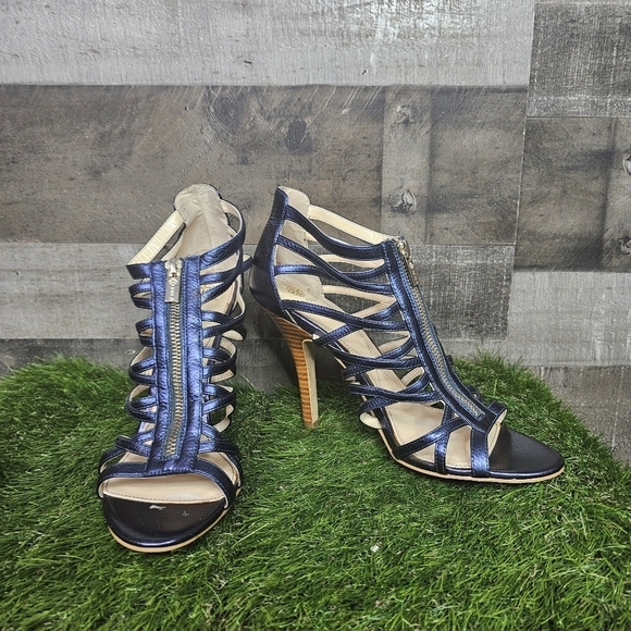 Isola Strappy Blue High Heel Sandals - Picture 8 of 10